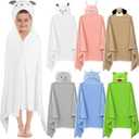 SmoothNovelty 6 Pcs Hooded Towel for Kids Toddler Bath Towels 27.6" x 55" Large Kids Beach Towels for 3-10 Years Soft Pool Towel with Animal Hoods for Boy Girl
