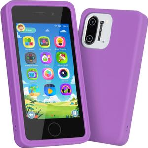 3.97" Touchscreen Kids Toys Smart Phone, Kids Phone with Games & Dual Camera, Toddler Toys Phone, Boys and Girls Learning Toy Phone for 3-9 Years Old (Purple)