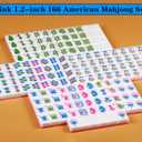 American Mahjong Set Pink 166 Mahjong Tile Set 1.2-inch American Mahjong Tile Set Equipped with Mahjong Racks with Pushers Mahjong Table Mat Mahjong Set Storage Bag