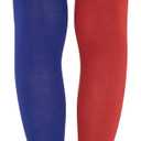 Zando Womens Thigh High Socks Striped High Knee Socks Knee High Socks for Cosplay Long Socks Over the Knee Leg Warmers (One Size, Red Blue)