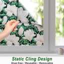 SOMWISE Frosted Glass Window Privacy Film with Tools, Heat Blocking, Anti-UV, Anti-Glare, Static Cling, Decor for Home Bathroom Door, Renter Friendly, Removable, Reusable, Green 17.5Inchx157Inch