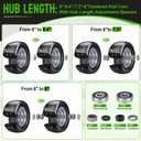 11x6.00-5" Flat Free Lawn Mower Tire and Wheel,Zero-Turn Mower Front Tires,Universal 11x6-5 Solid Smooth Tires with 3/4" or 5/8" & 1/2" Bearings,Centered Hub for Bad Boy/Cub Cadet Lawn Mowers, 2 Pcs