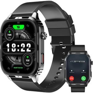Smart Watch for Men Women with 2.1" HD Screen Military Watches, Call & Text for Android iOS, Heart Rate & Activity Tracker, IP68 Waterproof, 100 Sport Modes