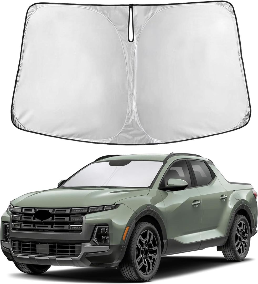 EcoNour Windshield Sunshade Compatible for Hyundai Santa Cruz 2022-2024 2025 2026, Sun Visor for Front Windshield & Window Sun Shade Cover, UV Heat Blocker & Protector, Car Accessories