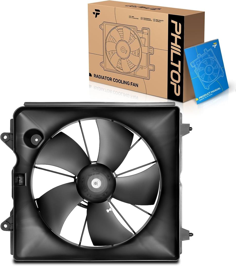 PHILTOP 620212 Radiator Cooling Fan Assembly, Fit for 2007-2009 CR-V | Replace # 620212, 19020PNA003, 19030RZAA01, 19020PNLG01, 19015RZAA01