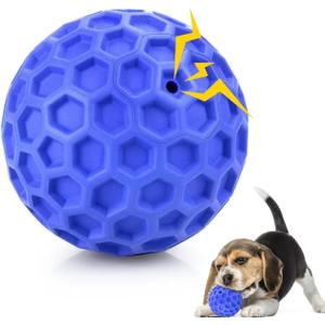 Tough Squeaky Dog Balls Puppy Toys, Interactive Dog Toys for Small Dogs, Puppy Chew Toys for Teething and Relax, Dog Chew Toy Small Balls Dog Toys for Small Breed, Outdoor Dog Toys for Dogs (Blue)