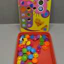 AMOSTING Button Art Toy  Educational Color Matching Mosaic Pegboard Sensory Learning Activity for Kids Age 3 4 5, Preschool Gift for Toddlers, Boys and Girls