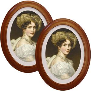 2 Pack Brown Oval Picture Frames 8 by 10 Oval Photo Frames, 8x10 Wall Mounting for Home Decor, Photo Gallery