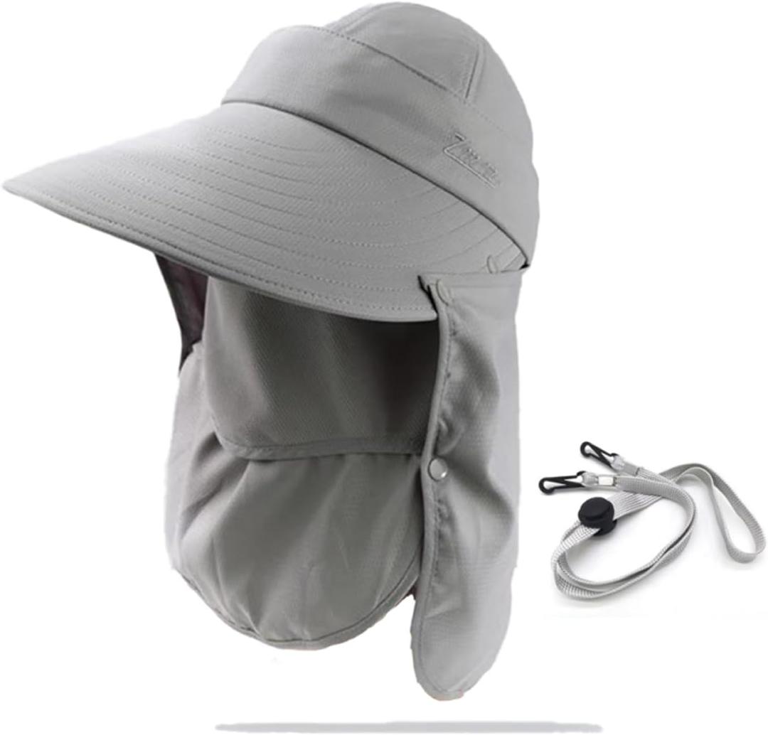 360 Full Protection Sun Hat for Women UV Protection, UPF50+ Ultimate Sunshield, Sun Visors, Bucket Hat for Man Fishing Hat Hiking Hat Women Summer Hats Detachable Multi-Functional Design (Grey)