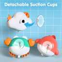 iPlay, iLearn Baby Bath Toy for Toddlers 1-3, Kids Bathtub Water Toy Set 6 8 9 12 Month W/ Shower Cup, Crab, Bird, Cloud & Wind Up Boat, Infant Fun Summer Pool Birthday Gift 2 3 4 Year Old Boys Girls