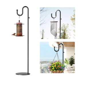74" Shepherds Hook Stand for Plant: Hanging Bird Feeders, Plants, Lanterns, Wreath and Wind Chimes, Adjustable Free Standing Pole Holder with Heavy Duty Base for Indoor & Outdoor, Holds Up to 20 LBS