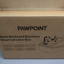 Stainless Steel Cat Litter Box with Enclosure, Large Litter Box for Cats and Kittens, Smooth Easy Clean Interior, Durable Metal Design with Cover, Litter Shovel, Pad and Footboard Included (Black)