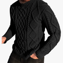 NIUBIA Men's Slim Fit Crewneck Pullover Sweater Winter Casual Chunky Cable Knit Comfort Heavy Long Sleeve Sweaters Size XXL