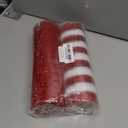2 Rolls Decor Mesh Poly Ribbons 10 Inch x 30 Feet Each Roll Metallic Foil Mesh Ribbon Christmas Tree Decorative Mesh Red and White Rolls for Xmas Wreaths, Swags and Home Decorating