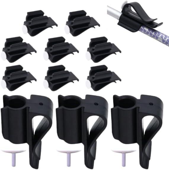 POPETPOP Golf Club Bag Clips On: 14 Pack Plastic Putter Clamp Holder Organizer - Durable Golf Accessories for Men Women Golfer (Black)
