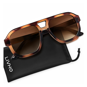 livho Trendy Polarized Square Aviator Sunglasses Women Men Square Eyewear Frame, Retro Sun Glasses for Women Men 2025 Shades