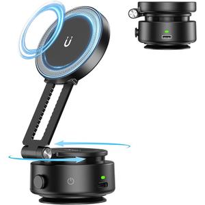 Electric Vacuum Suction Car Phone Holder, 360° Rotation Magnetic Phone Holder for Car Foldable Strong Suction Adjustable Car Phone Mount Stand for iPhone16/15/14/13/12(Not Charge Phone)