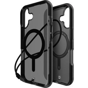 BodyGuardz Ace Pro Compatible with iPhone 16 Case - Shockproof Cover with 18FT Drop Tested - Compatible with MagSafe - Wireless Charging - Responsive Buttons - Smoke/Black (Smoke/Black)