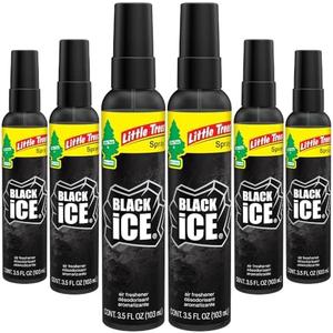 LITTLE TREES Car Air Freshener | Spray Provides a Long-Lasting Scent for Auto or Home | On-the-go Freshness | Black Ice, 5 Air Fresheners