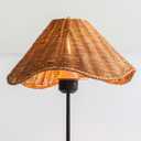 Small Rattan Lamp Shades Set of 4, Boho Wicker Woven Lampshade Replacement for Table Lamps, Floor Lamps and Wall Lamps, Spider Design, 5.5" Top x 10" Bottom x 6.6" High