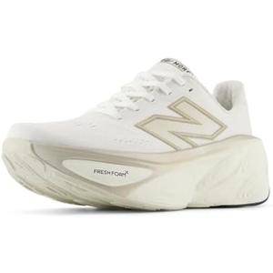New Balance Women's Fresh Foam X More V5 Running Shoe, White/ Sea Salt/ Light Gold Metallic, 6