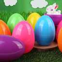 18 Pack 6 Inches Jumbo Easter Eggs, Large Empty Plastic Easter Eggs Bulk, Empty Colorful Bright Eggs for Easter Egg Hunt, Surprise Eggs, Basket Stuffers Fillers, Easter Party Favor