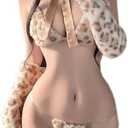 sexy cat outfits for women lingerie cute anime Cosplay Costume Maid outfit Furry Babydoll Devil roleplay Bodysuit bikini Halter Hat Bra Top Dress tail suits set Halloween with Thong Gloves