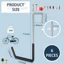 BOBOKA 6 Pack Heavy Duty Rafter Hooks for Hanging Vinyl Coated Large S Hooks for Hanging Ladder Bike Hangers Garage Storage Organizer Black