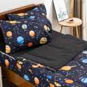 Meeting Story 3pcs Kids Comforter Sets Zipper Bedding Set for Boys,Twin Kid Bedding Set Outer Space Comforter Universe Galaxy Bedding for Kid,All in one Zipper BeddingBlack,Twin
