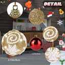 3.15" Large Christmas Ball Ornaments Shatterproof Sparkle Ornaments for Christmas Tree Large Sequin Plastic Hanging Big Tinsel Ball, 6Pcs 80mm (Gold) (Gold)