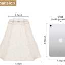 Square Cut Corner Bell Lamp Shades Set of 2, 6.5" x 13"x 10.5" Medium Beige Lampshades Natural Linen Hand Crafted, Include 2 Pack Lamp Harps, Suitable for E26 and Saddle Base, Easy Assembly Required