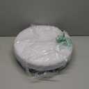 Bsketa Folding Storage Ottoman Round 14" x 14" x 13"Inch, Foot Stool with Thicker Foam Padded Seat Small Leather Storage Ottoman Bench Foot Rest for Living Room Foldable Coffee Table,White