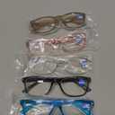 Reading Glasses Blue Light Blocking, Computer Glasses for Women Men, Fashion Square Eyeglasses 5 Pairs +2.0