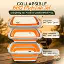 XL Collapsible BBQ Prep Tub with Lid - 3 in 1 Collapsible Tub & Portable Cutting Board Container for Marinating, Camping, Meat Storage - Space-Saving, Foldable Tray for Kitchen and Outdoor, 11.8"L x 7.9"W