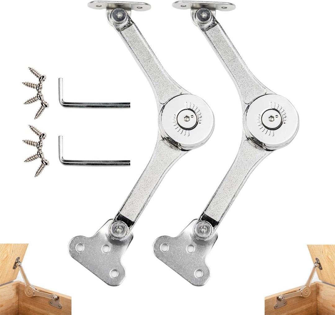 Toy Box Hinges Soft Close,APFFSY Lid Support Hinges,Lid Stay for Chest Wardrobe Closet Cupboard Wooden Box, Max Weight Support 50lb/2pcs
