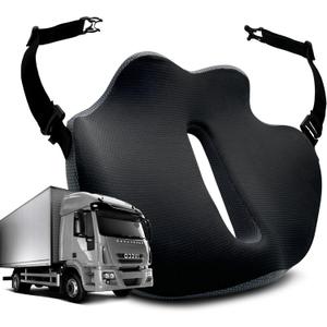 Truck Seat Cushions for Truck Drivers, Sciatica & Tailbone Pain Relief Truck Seat Cushion, Truck Driver Accessories (20.5'' x 16.2'' x 4.4'', Black&navy Blue)