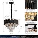 A AXILIXI Modern Crystal Chandeliers 3 Tiers Black and Gold Pendant Light Fixtures 16 Round Flush Mount Chandeliers Ceiling Lighting Dimmable for Living Room Dining Room Foyer Bedroom Kitchen