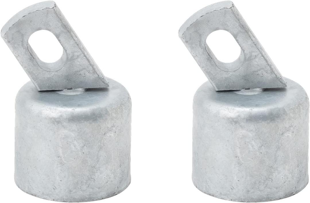 VIVIDA 1-5/8" Top Rail End for Chain Link Fence, Rail End Cap for 1-5/8" OD Pipe, Galvanized Steel, 2 PCS