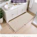 DEXI Bathroom Runner Rugs 60x24, Non Slip Chinelle Bath Mat, Cream