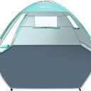 Glymnis Beach Tent Sun Shelter for 3 Person with UPF 50+ UV Protection, Lightweight & Easy Setup Beach Shade Canopy with Vent Windows & Zippered Door - Green