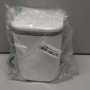 Xowine 0.5 Gallon Plastic Mini Push-Button Garbage Can, 2 L Desktop Mini Trash Can, White