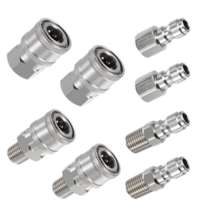 4 Sets NPT 1/4 Inch Quick Connect Pressure Washer Fittings Stainless Steel Quick Connect Kit Male and Female Pressure Washer Adapter Set (Internal Thread, External Thread