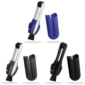 Portable Microfiber Eyeglass Cleaner (3Pcs), Efficient and Durable Carbon Microfiber Technology, Lens Cleaner with Carbon Microfiber Tech and Mini Sunglasses Brush Cleaning Tool (Black, Silver Black, Blue)