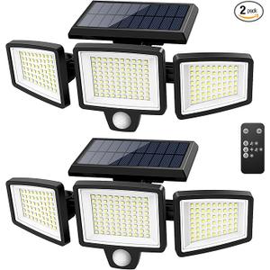 Tuffenough Solar Outdoor Lights 2500LM 210 LED Security Lights with Remote Control,3 Heads Motion Sensor Lights, IP65 Waterproof,270° Wide Angle Flood Wall Lights with 3 Modes(2 Packs)
Amazon's Choice