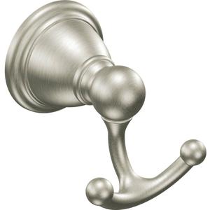 Moen YB2203BN Brantford Traditional Double Robe or Towel Hook for Kitchen or Bathroom, Brushed Nickel