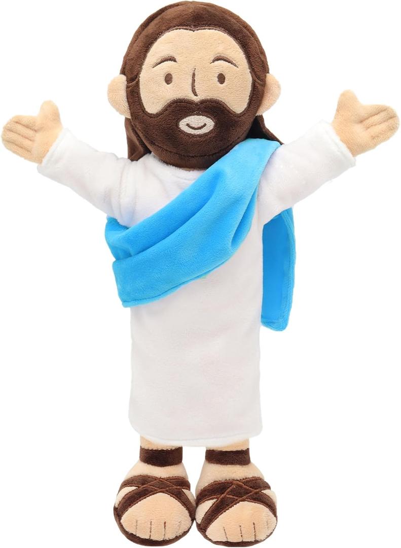 Yelakey 13" Jesus Plush, Jesus Stuffed Doll Plushie for Easter Christmas Church (Brown)