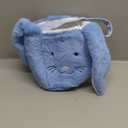 Plush Easter Bunny Basket for Kids Boys Girls Easter Buckets with Long Plush Ear Personalized Egg Hunting Bags,Bunny Kids Easter Tote Bags for Easter Decorations Candy (Blue)