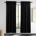 NICETOWN Halloween Insulated Black Out Velvet Curtains for Patio, Solid Heavy-Duty Large Window Treatments Drapes for Sliding Glass Door (2 Panels, 72 inches Long)
