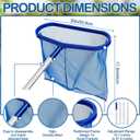 20 Inch Pool Skimmer Net with 47.2 Inch Telescopic Pole, Heavy Duty Deep Fine Mesh Leaf Rake, Detachable Aluminum Pole Cleaning Tool for Inground & Above Ground Pool, Hot Tub, Pond Fountain