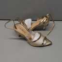 Women's Mesh High Heels Sandals Pointed Open Toe Ankle Buckle Strap Stiletto Heels Dress Wedding Shoes (7, Rich Gold)